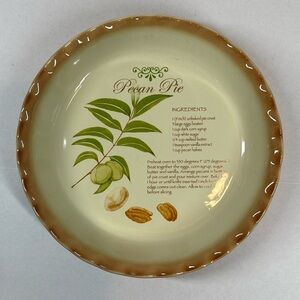 Nantucket Vintage Pecan Pie Recipe Plate Deep Dish Fall Decor Thanksgiving Table